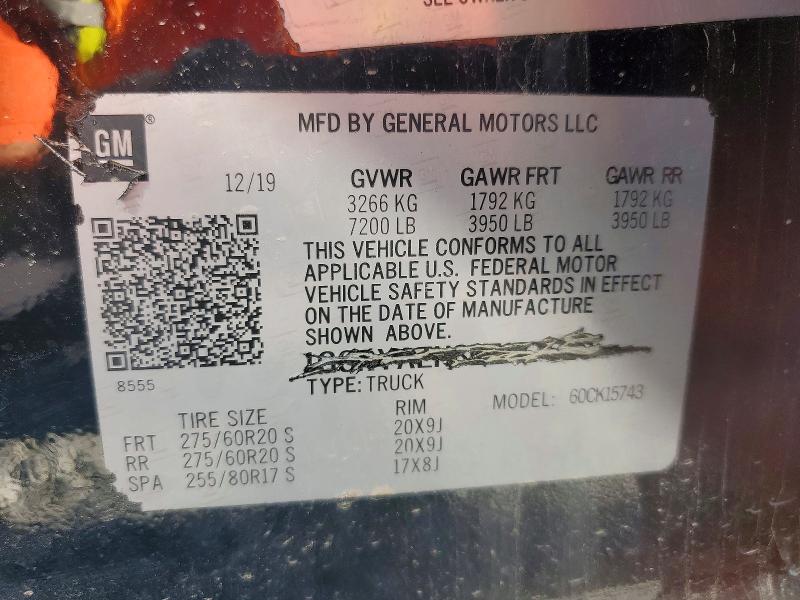 72000416 :رقم المزاد ، 1GCRYAEH8LZ177528 vin ، 2020 Chevrolet Silverado مزاد بيع