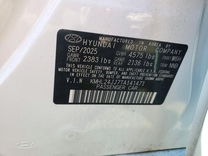 Aukcja sprzedaży 2026 Hyundai Sonata Hybrid, vin: KMHL24JJ7TA141471, numer aukcji: 71717426