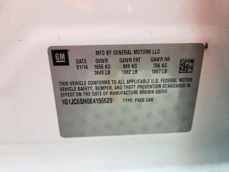Aukcja sprzedaży 2014 Chevrolet Sonic, vin: 1G1JC6SH0E4156629, numer aukcji: 71758056