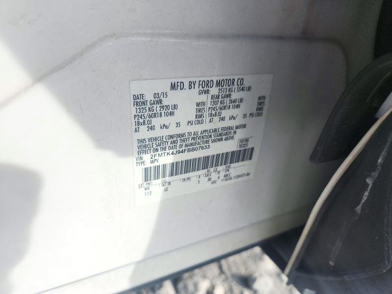 Продаж на аукціоні авто 2015 Ford Edge, vin: 2FMTK4J94FBB07633, номер лоту: 72886406