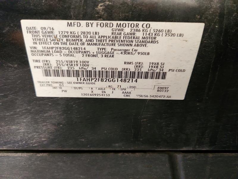 2016 Ford Taurus მანქანა იყიდება აუქციონზე, vin: 1FAHP2F82GG148214, აუქციონის ნომერი: 71410206