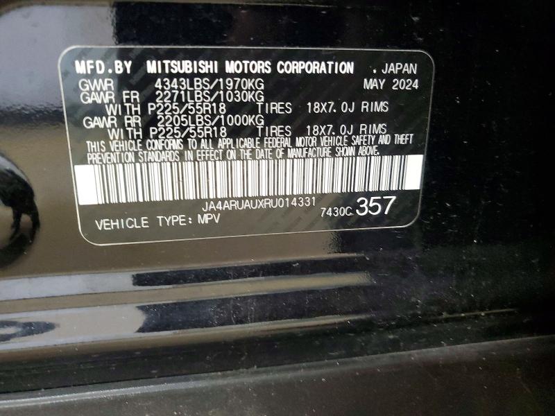 Aukcja sprzedaży 2024 Mitsubishi Outlander Sport, vin: JA4ARUAUXRU014331, numer aukcji: 71771006