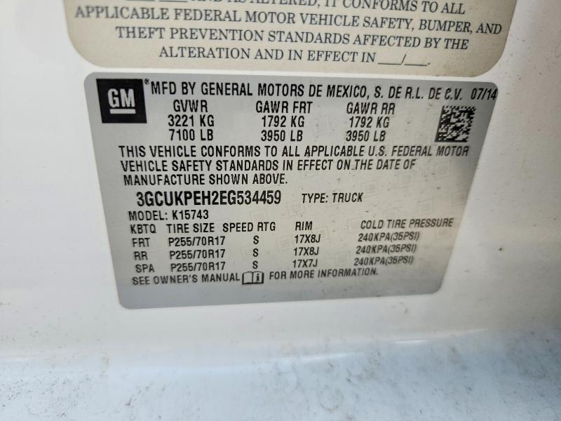 Продаж на аукціоні авто 2014 Chevrolet Silverado, vin: 3GCUKPEH2EG534459, номер лоту: 71468236