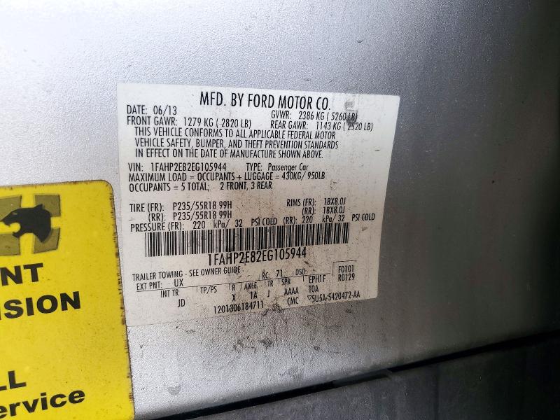 Продаж на аукціоні авто 2014 Ford Taurus, vin: 1FAHP2E82EG105944, номер лоту: 72892976