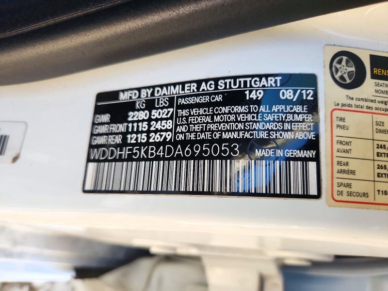 Aukcja sprzedaży 2013 Mercedes-benz E, vin: WDDHF5KB4DA695053, numer aukcji: 71476826