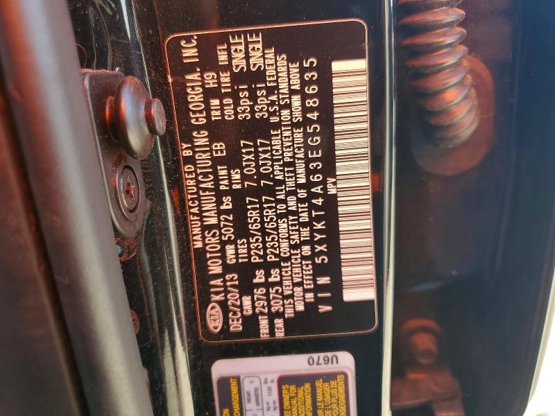 Продаж на аукціоні авто 2014 Kia Sorento, vin: 5XYKT4A63EG548635, номер лоту: 71296026