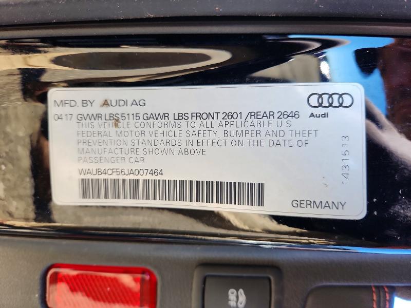 Auction sale of the 2018 Audi S5, vin: WAUB4CF56JA007464, lot number: 72013786