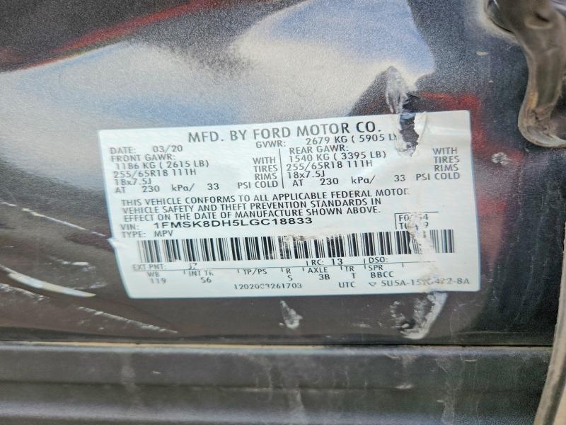 Aukcja sprzedaży 2020 Ford Explorer, vin: 1FMSK8DH5LGC18833, numer aukcji: 70470956