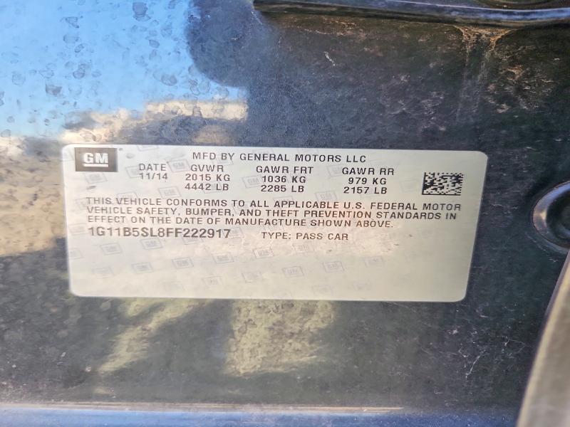 Aukcja sprzedaży 2015 Chevrolet Malibu, vin: 1G11B5SL8FF222917, numer aukcji: 71887886