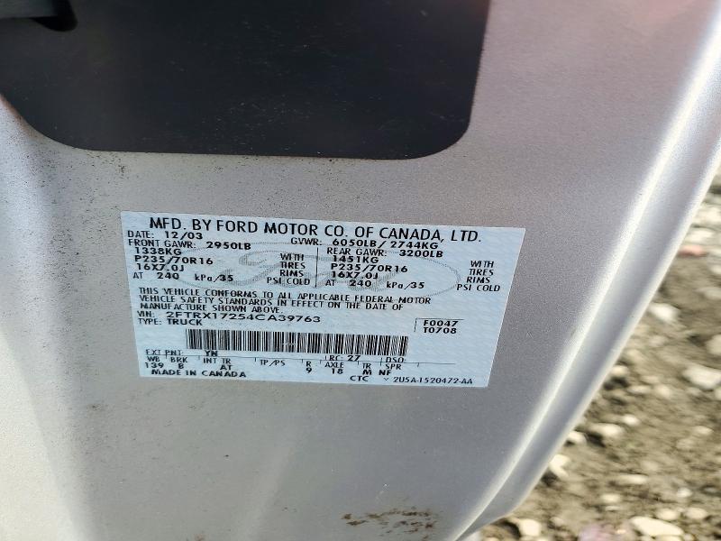 Продажа на аукционе авто 2004 Ford F-150 Heritage, vin: 2FTRX17254CA39763, номер лота: 72642596