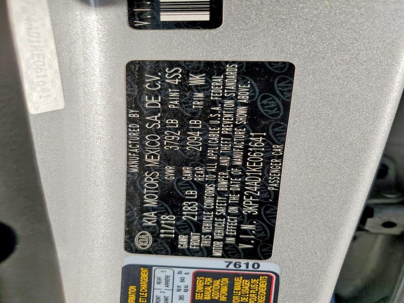Auction sale of the 2019 Kia Forte, vin: 3KPF24AD1KE061641, lot number: 70914286