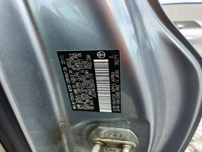 72011996 :رقم المزاد ، JTDJT4K33B5341179 vin ، 2011 Toyota Yaris مزاد بيع