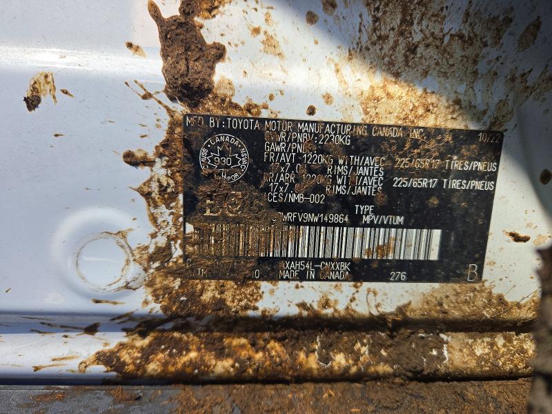 2022 Toyota Rav4 მანქანა იყიდება აუქციონზე, vin: 2T3BWRFV9NW149864, აუქციონის ნომერი: 71256966
