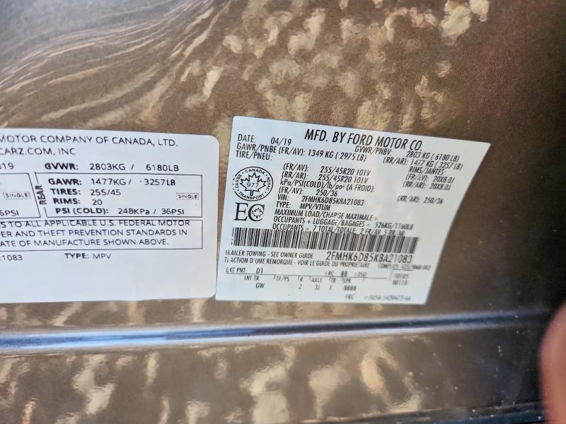 Aukcja sprzedaży 2019 Ford Flex, vin: 2FMHK6D85KBA21083, numer aukcji: 71631286