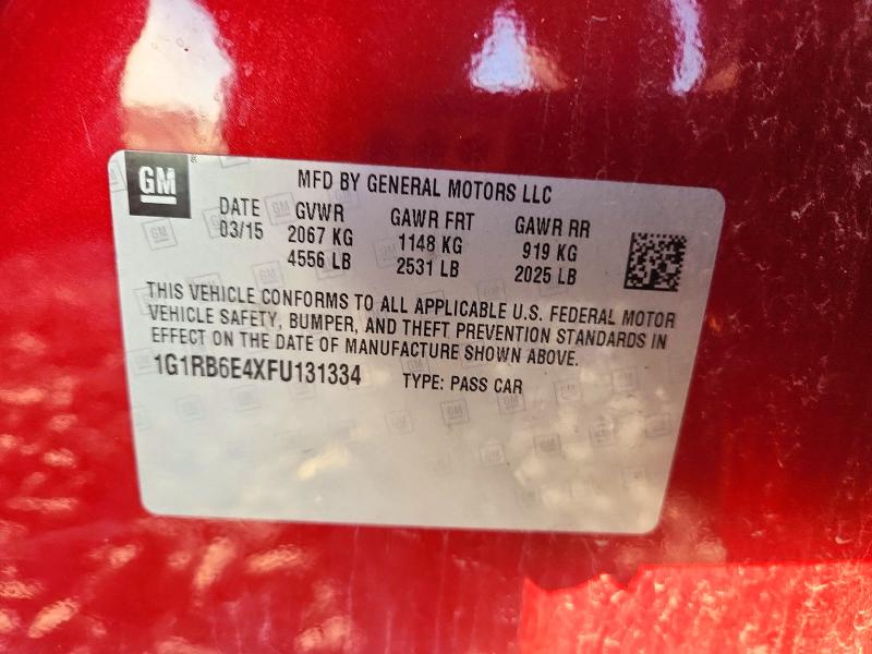 73471486 :رقم المزاد ، 1G1RB6E4XFU131334 vin ، 2015 Chevrolet Volt مزاد بيع