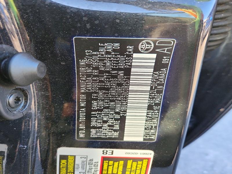 71600496 :رقم المزاد ، 2T1BU4EE5DC082571 vin ، 2013 Toyota Corolla مزاد بيع