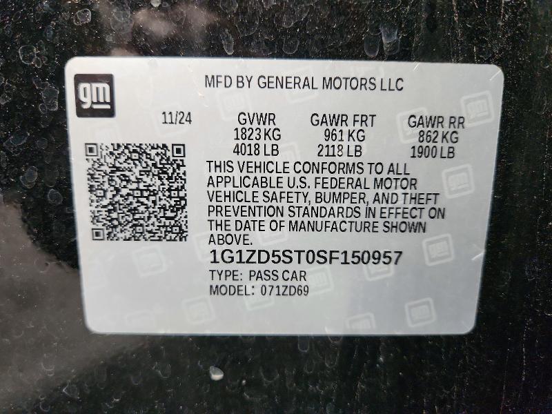 Продаж на аукціоні авто 2025 Chevrolet Malibu, vin: 1G1ZD5ST0SF150957, номер лоту: 71937236