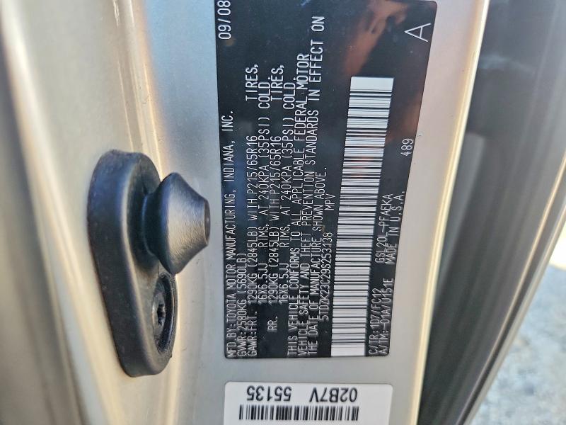 Продаж на аукціоні авто 2009 Toyota Sienna, vin: 5TDZK23C29S253138, номер лоту: 59412286