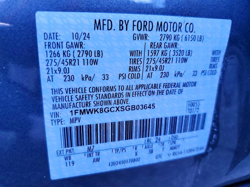 Продаж на аукціоні авто 2025 Ford Explorer, vin: 1FMWK8GCXSGB03645, номер лоту: 71044696