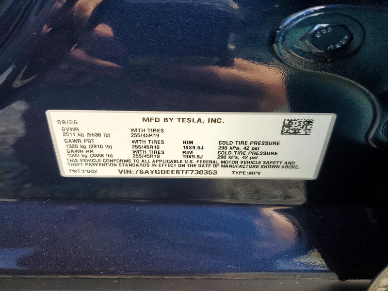 Продажа на аукционе авто 2026 Tesla Model Y, vin: 7SAYGDEE6TF730353, номер лота: 73092226
