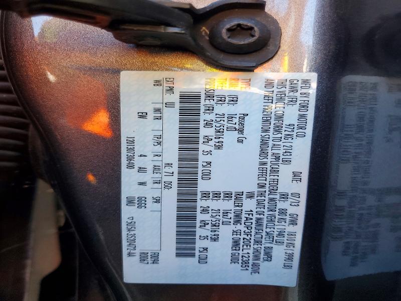 2014 Ford Focus მანქანა იყიდება აუქციონზე, vin: 1FADP3F20EL123851, აუქციონის ნომერი: 71874976