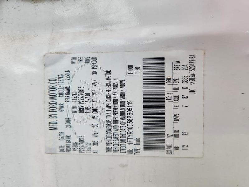 71017246 :رقم المزاد ، 1FTYR10D58PB05119 vin ، 2008 Ford Ranger مزاد بيع