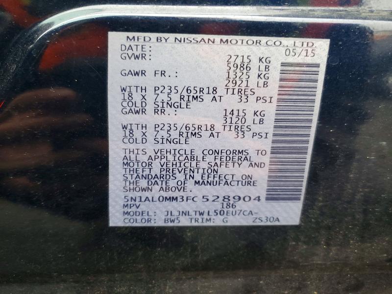 Aukcja sprzedaży 2015 Infiniti Qx60, vin: 5N1AL0MM3FC528904, numer aukcji: 73385616