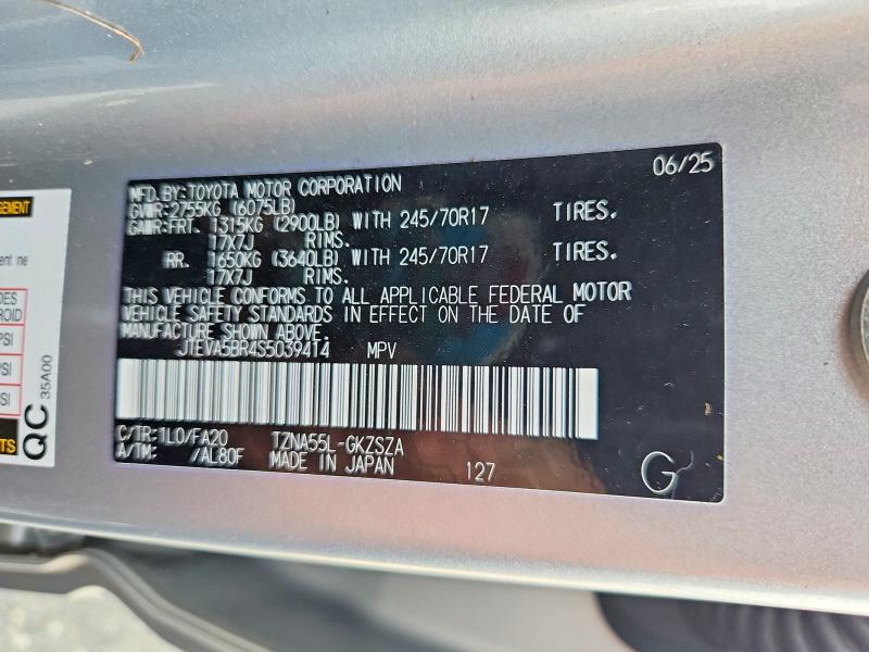 70794436 :رقم المزاد ، JTEVA5BR4S5039414 vin ، 2025 Toyota 4runner مزاد بيع