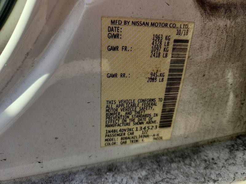 Продажа на аукционе авто 2019 Nissan Altima, vin: 1N4BL4DV3KC134523, номер лота: 70707426