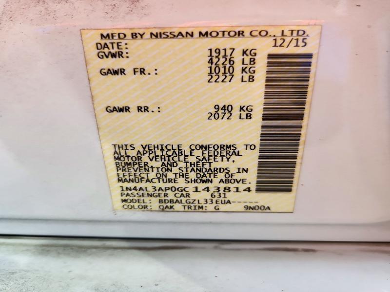 Aukcja sprzedaży 2016 Nissan Altima, vin: 1N4AL3AP0GC143814, numer aukcji: 73052066