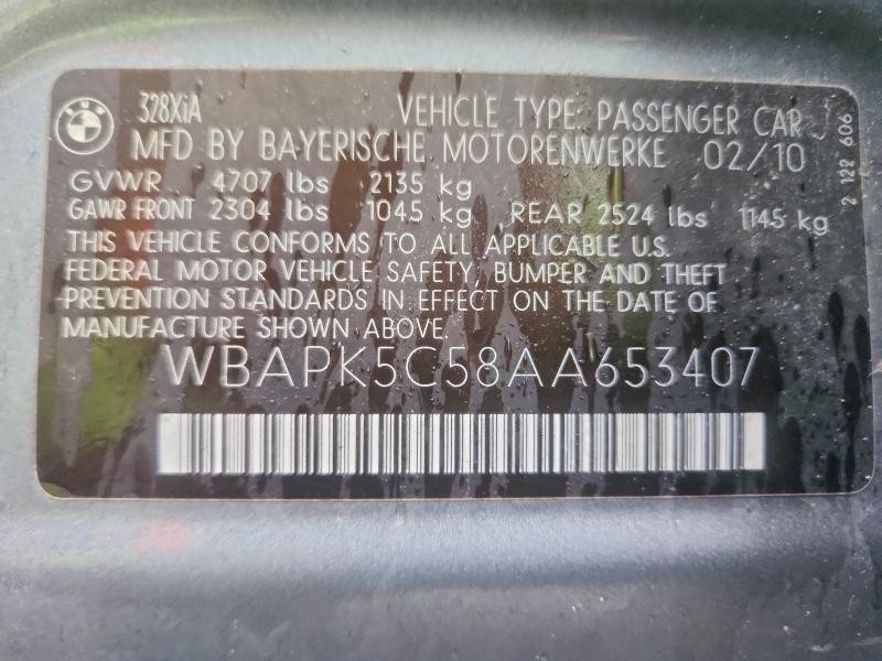 Продажа на аукционе авто 2010 Bmw 328, vin: WBAPK5C58AA653407, номер лота: 71347766