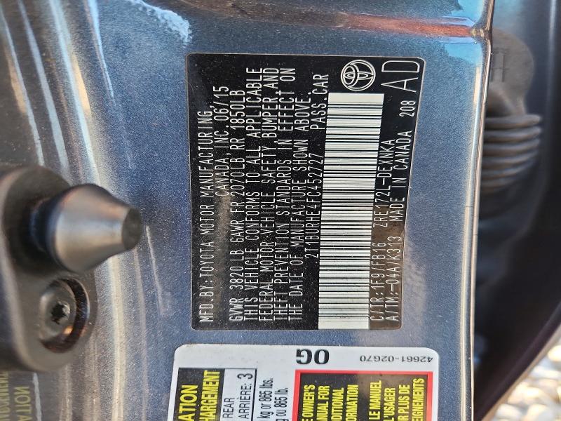 2015 Toyota Corolla მანქანა იყიდება აუქციონზე, vin: 2T1BURHE4FC452727, აუქციონის ნომერი: 71099786