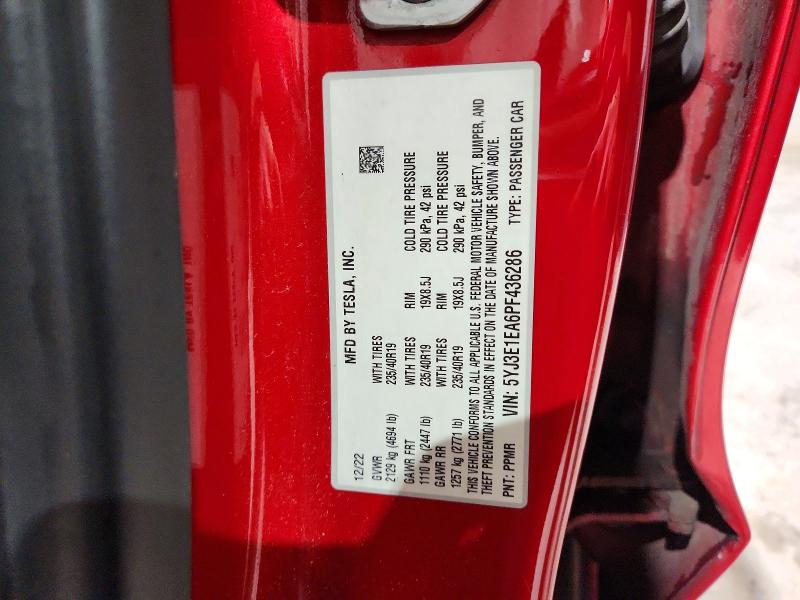 Продажа на аукционе авто 2023 Tesla Model 3, vin: 5YJ3E1EA6PF436286, номер лота: 72562726
