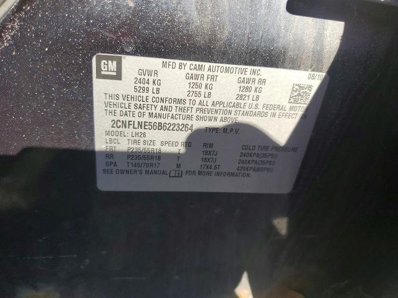 71745346 :رقم المزاد ، 2CNFLNE56B6223264 vin ، 2011 Chevrolet Equinox مزاد بيع