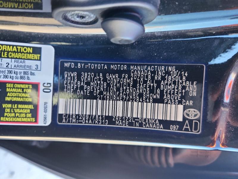 2015 Toyota Corolla მანქანა იყიდება აუქციონზე, vin: 2T1BURHE7FC284548, აუქციონის ნომერი: 71887726