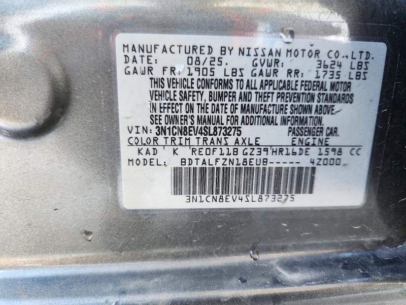 72969176 :رقم المزاد ، 3N1CN8EV4SL873275 vin ، 2025 Nissan Versa مزاد بيع