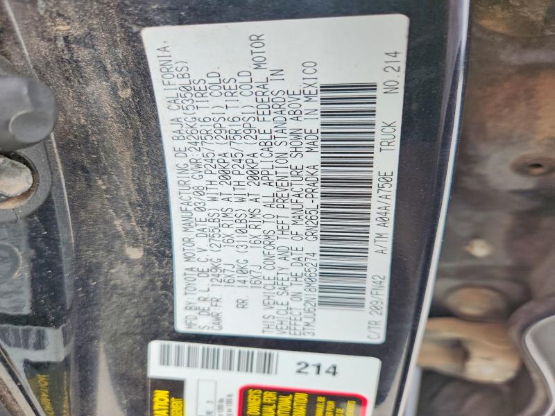 2008 Toyota Tacoma მანქანა იყიდება აუქციონზე, vin: 3TMJU62N18M065274, აუქციონის ნომერი: 71396066