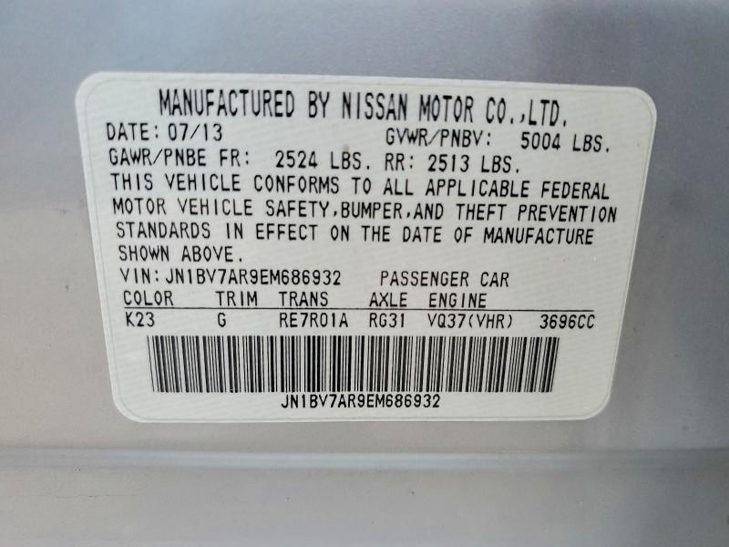 Продаж на аукціоні авто 2014 Infiniti Q50, vin: JN1BV7AR9EM686932, номер лоту: 69721856