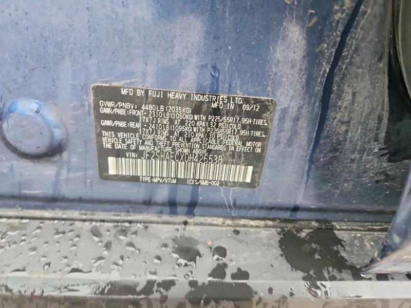 2013 Subaru Forester მანქანა იყიდება აუქციონზე, vin: JF2SHAECXDH426538, აუქციონის ნომერი: 71186946