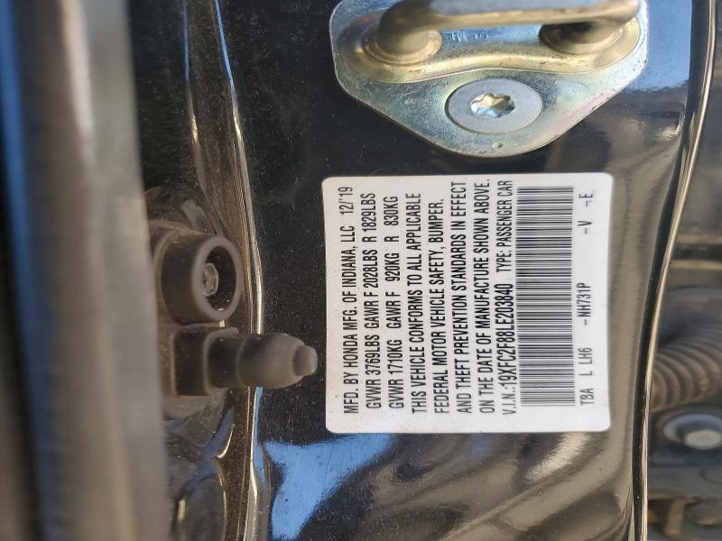 Aukcja sprzedaży 2020 Honda Civic, vin: 19XFC2F88LE203840, numer aukcji: 71807506
