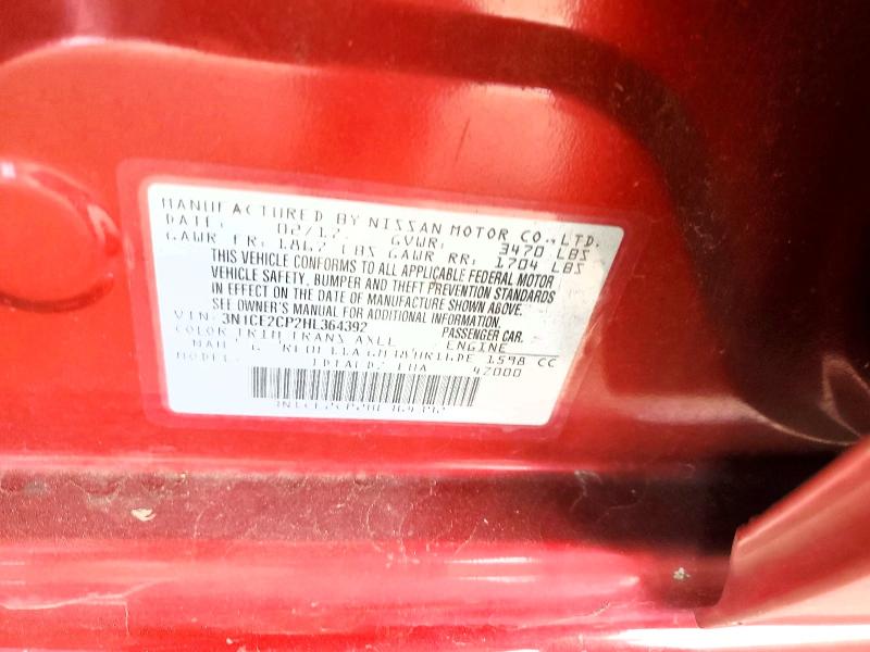 Продаж на аукціоні авто 2017 Nissan Versa Note, vin: 3N1CE2CP2HL364392, номер лоту: 71670606