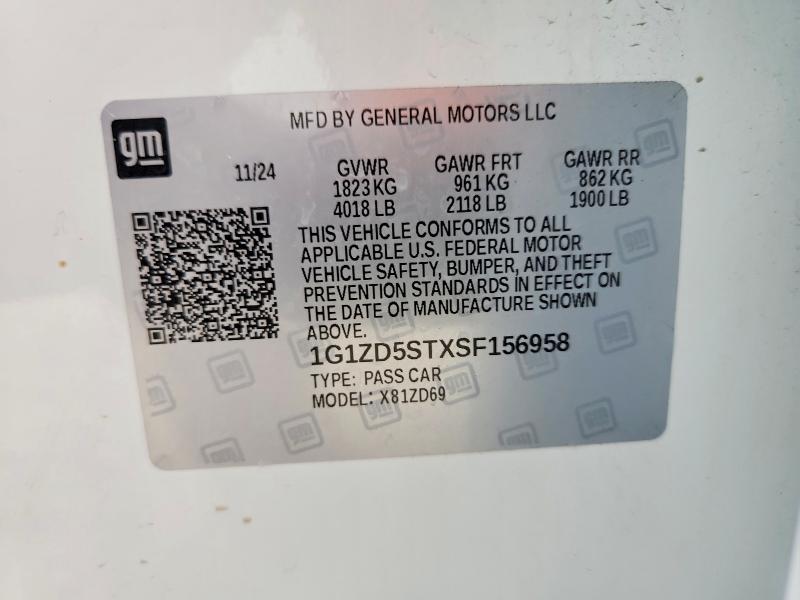 Продажа на аукционе авто 2025 Chevrolet Malibu, vin: 1G1ZD5STXSF156958, номер лота: 71359646