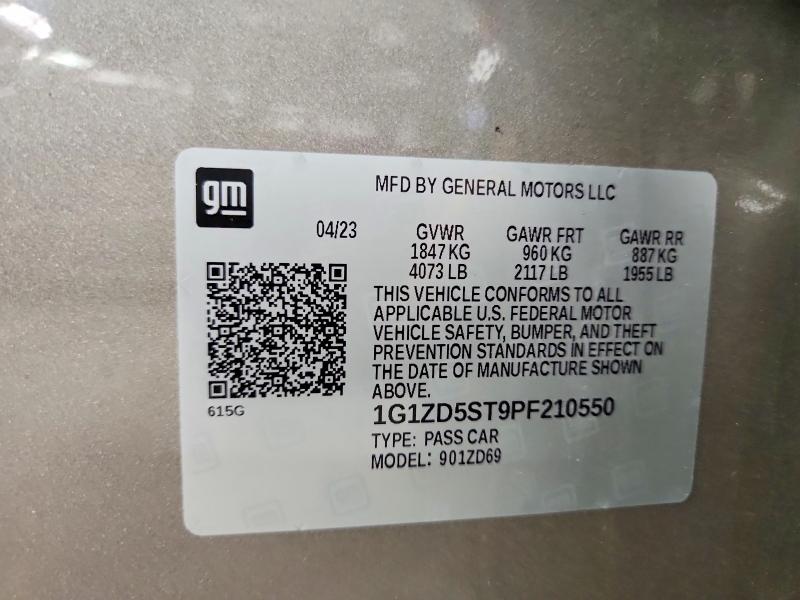 71460226 :رقم المزاد ، 1G1ZD5ST9PF210550 vin ، 2023 Chevrolet Malibu مزاد بيع