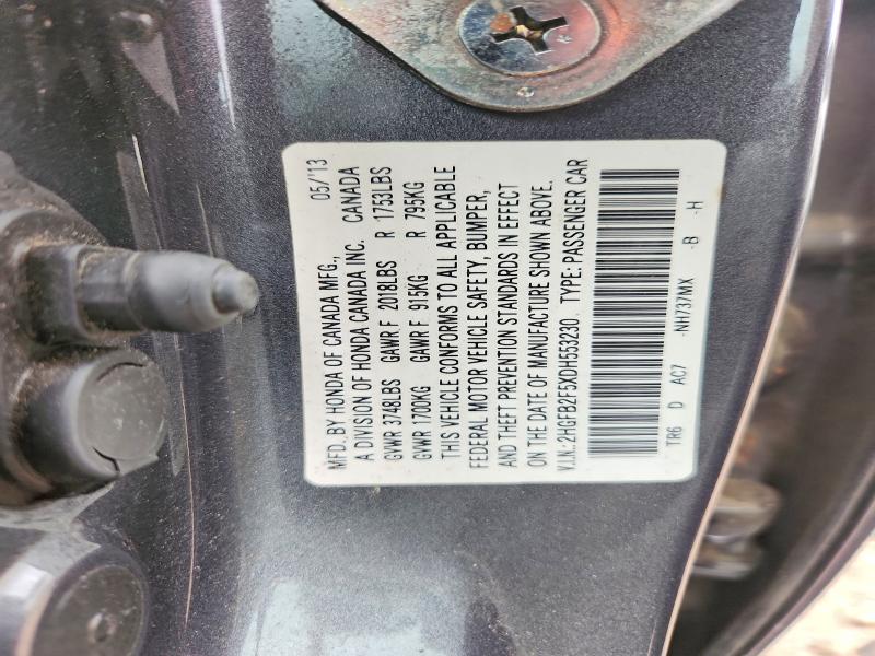 Продажа на аукционе авто 2013 Honda Civic, vin: 2HGFB2F5XDH553230, номер лота: 70194126