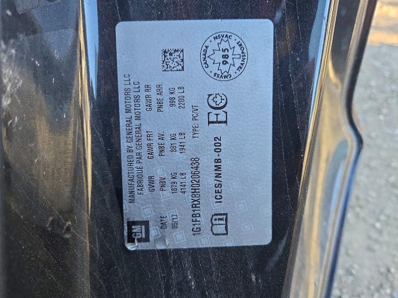 Продаж на аукціоні авто 2017 Chevrolet Camaro, vin: 1G1FB1RX8H0206438, номер лоту: 70832006