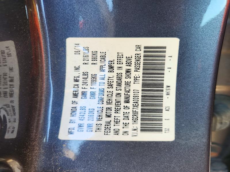 Aukcja sprzedaży 2014 Honda Accord, vin: 1HGCR6F7XEA009107, numer aukcji: 72155656