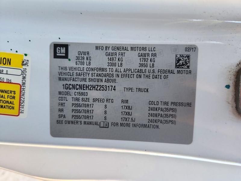 Aukcja sprzedaży 2017 Chevrolet Silverado, vin: 1GCNCNEH2HZ253174, numer aukcji: 72021626