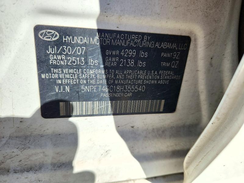 Aukcja sprzedaży 2008 Hyundai Sonata, vin: 5NPET46C18H355540, numer aukcji: 73151656
