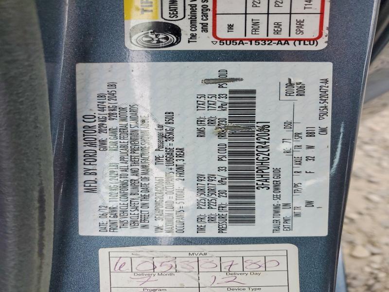 Продажа на аукционе авто 2012 Ford Fusion, vin: 3FAHP0HG2CR420661, номер лота: 72181996