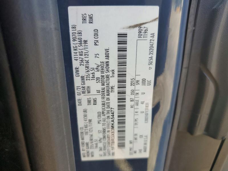 Продаж на аукціоні авто 2021 Ford Trans 250, vin: 1FTBR3X83MKA54477, номер лоту: 73107546